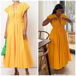 Tove Ceres Cotton Midi Dress Golden Yellow New with Tags!